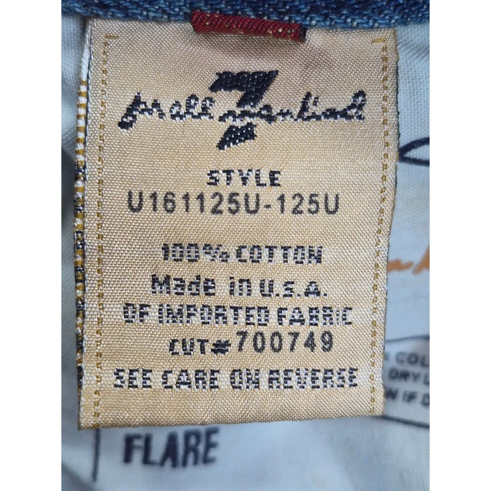 7 For All Mankind Flare Leg Jeans Women's 31 Medium Wash Blue USA